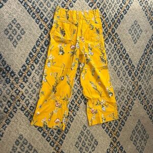 Anthropologie Yellow Floral Pants